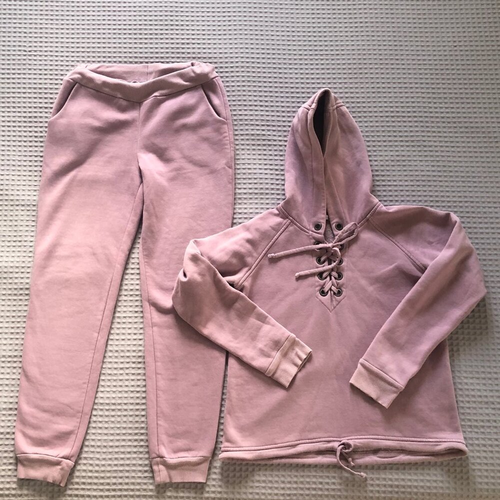 Jasmine Sweatsuit - Hoodie + Joggers - Dusty Rose Color - Size S